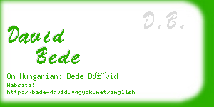 david bede business card